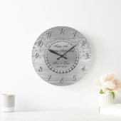 エレガントなシルバー ダイヤモンド 25周年結婚記念日 ラージ壁時計 (ホーム)
