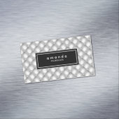 エレガントなシルバー ブラック ダイヤモンドモノグラム マグネット名刺 (インサイチュ)