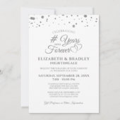 エレガントなシルバー 永遠への YEARS 年の誓い更新 招待状 (裏面)