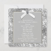 エレガントなシルバー 25周年結婚記念日パーティー 招待状 (裏面)