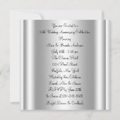 エレガントなシルバー 25周年 結婚記念日 パーティー 招待状 (裏面)