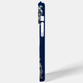エレガントなシルバーFモノグラム Case-Mate iPhoneケース (裏面 / 左)