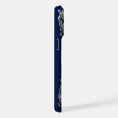 エレガントなシルバーFモノグラム iPhoneケース (右側面)