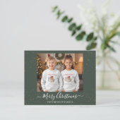 エレガントなシングルフォトクリスマスカード シーズンポストカード (スタンド正面)