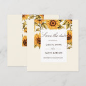 エレガントなシンプルなひまわり セーブザデート (正面/裏面)