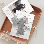 エレガントなシンプルなブラック&ホワイトのウェディング 招待状