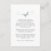 エレガントなシンプルなブラック＆ホワイトの結婚式情報 エンクロージャーカード (正面)