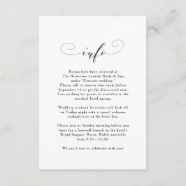 エレガントなシンプルなブラック＆ホワイトの結婚式情報 エンクロージャーカード