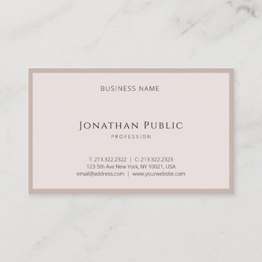 エレガントなシンプルな設計のモダンなテンプレートの贅沢の上 名刺 (裏面)