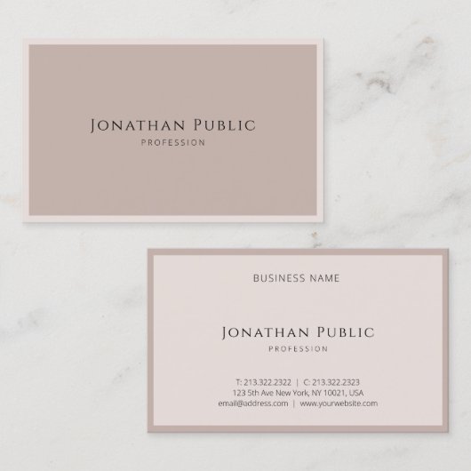 エレガントなシンプルな設計のモダンなテンプレートの贅沢の上 名刺 (正面/裏面)