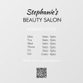 エレガントなシンプルオープニングアワーズビューティーサロンQRコード ウィンドウサイン (シート)