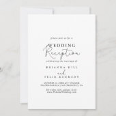 エレガントなシンプルカリグラフィー結婚式の披露宴招待状 招待状 (正面)