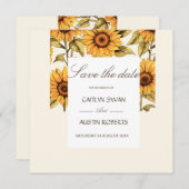 エレガントなシンプルヒマワリ セーブザデート (正面/裏面)