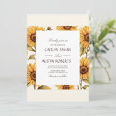 エレガントなシンプルヒマワリ 招待状 (スタンド正面)