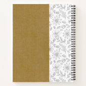 エレガントなシンプルフラワー kraft背景 ノートブック (裏面)