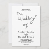 エレガントなシンプルブラック＆ホワイトモダンウェディング 招待状 (正面)