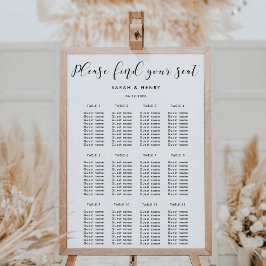 エレガントなシンプル結婚式の座席表 ポスター