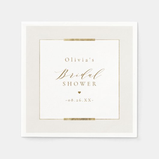 エレガントなシンプル モダン クラシック ブライダルシャワー スタンダードカクテルナプキン (正面)