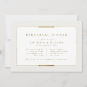 エレガントなシンプル モダン リハーサル ディナー 招待状 (正面)