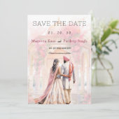 エレガントなシーク教の結婚式 Save the date テンプレート (スタンド正面)