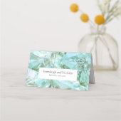 エレガントなシーグラス・クリスタル・ジェムストーン・ウェディング プレイスカード (裏面)