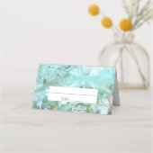 エレガントなシーグラス・クリスタル・ジェムストーン・ウェディング プレイスカード (正面)