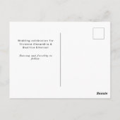 エレガントなシーグリーンゴールドスクロール結婚式招待状 ポストカード (裏面)