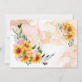 エレガントなジオメトリック サンキライ ピンク ローズ ウェディング 招待状 (裏面)