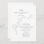 エレガントなジャスミン ホワイト 2会場 招待状 (正面/裏面)