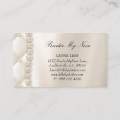エレガントなジュエリーのウェディングプランナーのばら色のクリーム色の真珠 名刺 (裏面)