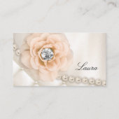 エレガントなジュエリーのウェディングプランナーのばら色のクリーム色の真珠 名刺 (正面)