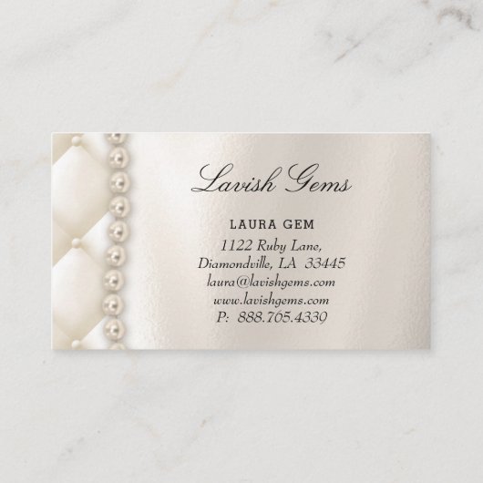 エレガントなジュエリーのウェディングプランナーのばら色のモモの真珠 名刺 (裏面)
