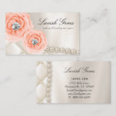 エレガントなジュエリーのウェディングプランナーのばら色のモモの真珠 名刺 (正面/裏面)