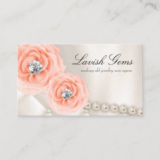 エレガントなジュエリーのウェディングプランナーのばら色のモモの真珠 名刺 (正面)
