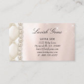 エレガントなジュエリーのウェディングプランナーのばら色の星の真珠 名刺 (裏面)
