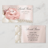 エレガントなジュエリーのウェディングプランナーのばら色の星の真珠 名刺 (正面/裏面)