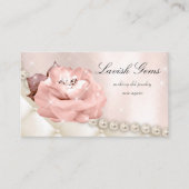 エレガントなジュエリーのウェディングプランナーのばら色の星の真珠 名刺 (正面)