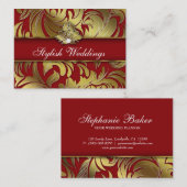 エレガントなジュエリーのダイヤモンドのロゴの赤い金ゴールドのジャンボ 名刺 (正面/裏面)