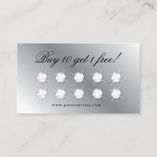 エレガントなジュエリーのダイヤモンドの銀製のダマスク織のロイヤリティ ロイヤリティカード (裏面)