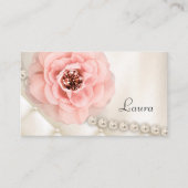 エレガントなジュエリーのファッションのローズピンクの真珠 名刺 (正面)