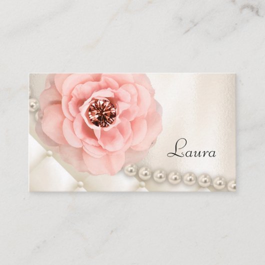 エレガントなジュエリーのファッションのローズピンクの真珠 名刺 (正面)