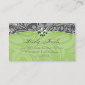 エレガントなジュエリーのファッションの（紋章の）フラ・ダ・リの緑の灰色 名刺 (裏面)