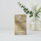 エレガントなジュエリーの名刺は銀製の金ゴールドを去ります 名刺 (スタンド正面)