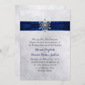 エレガントなジュエリー付きスノーフレークの結婚式招待状 招待状 (正面/裏面)