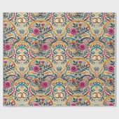 エレガントなジュエルトーンの絡み合うリングのウェディング ラッピングペーパー (フラット)