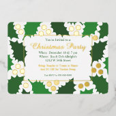 エレガントなジョリーホリーデイクリスマスパーティー 箔招待状 (正面)