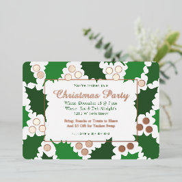 エレガントなジョリーホリーデイクリスマスパーティー 箔招待状