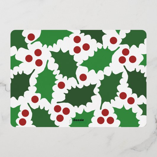 エレガントなジョリーホリーデイクリスマスパーティー 箔招待状 (裏面)