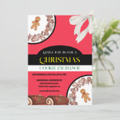 エレガントなジンジャーブレッドの赤いクリスマスコOKIE交換会 招待状 (スタンド正面)