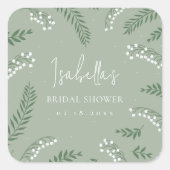 エレガントなスイセンのガーデン ブライダルシャワー スクエアシール (正面)